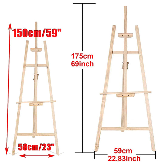 Pine Wood Table Easel Adjustable For Artist Easel Painting Craft Wooden Stand For Party Decoration Party Supplies 1.5m/1.75m